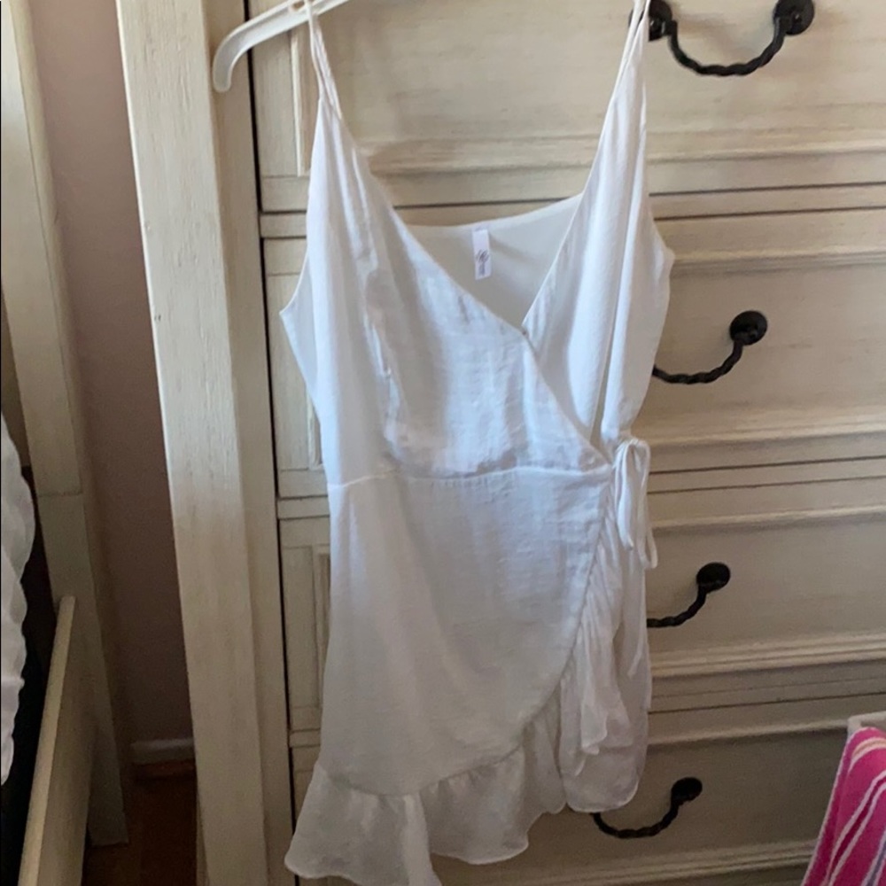 White wrap dress